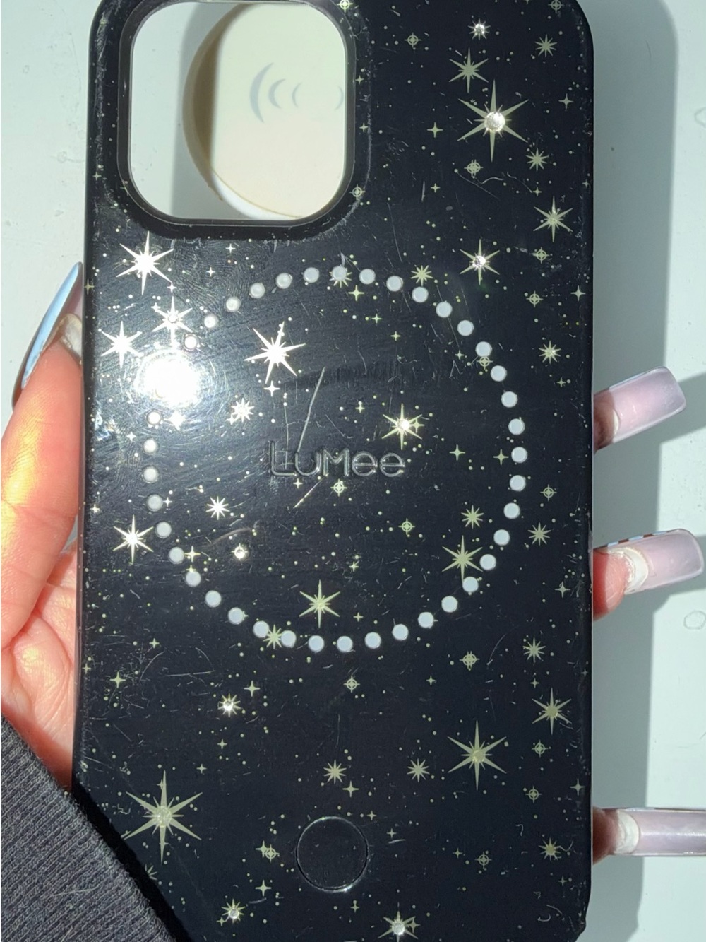 LuMee Black Starry LED Ring Selfie Case